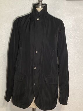 Allegri Milano womens Black Button-Front water resistant jacket size medium